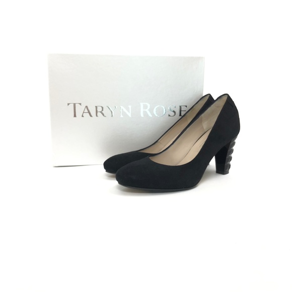 Clearance! Last Call! Made in Italy! "Taryn Rose" Black Suede Pumps Size 7 - Picture 1 of 7